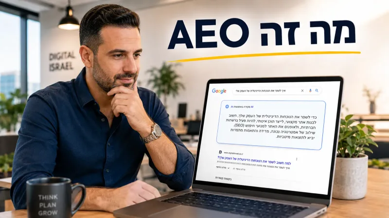 מה זה AEO ואיך להופיע כתשובה הראשונה בגוגל וב-AI?